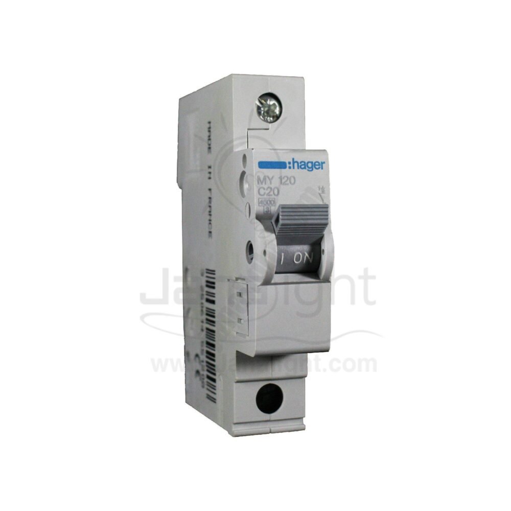 مفتاح هاجر احادي 20 امبير ( 4.5 ) كيلو hager, circuit breaker, 1 pole, 4.5KA, 20 amp